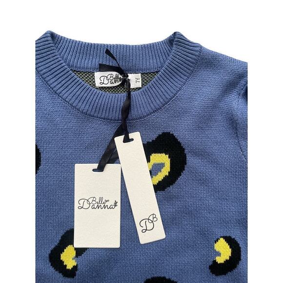 Danna Belle NWT Blue Leopard Sweater 7 - Picture 4 of 6